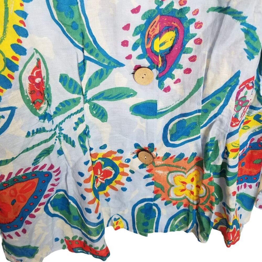 Hester & Orchard Anthropologie Womens Floral Linen Cotton Tunic XL Boho Hippie - Picture 3 of 8